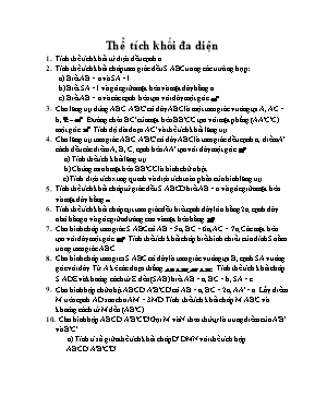 Hình học - Thể tích khối đa diện